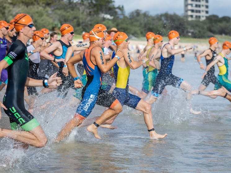 Students competing in Nationals Triathlon held with Mooloolaba Triathlon in 2019.