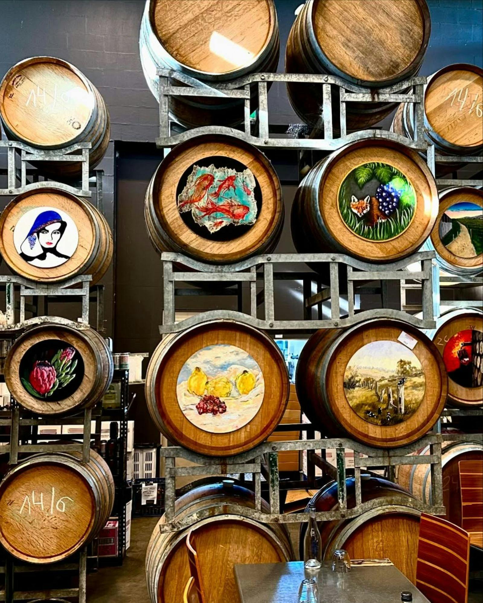 Painting the Wine Barrels