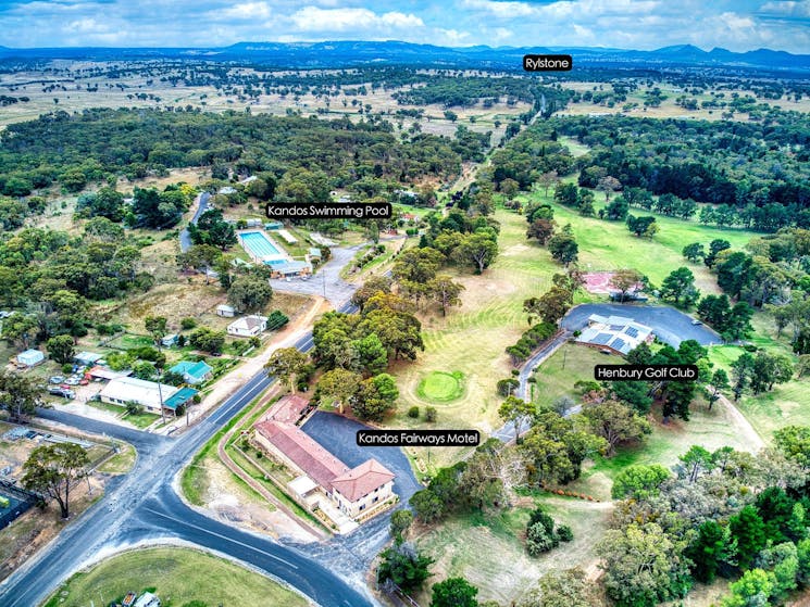 Drone view overlooking kandos Rylstone