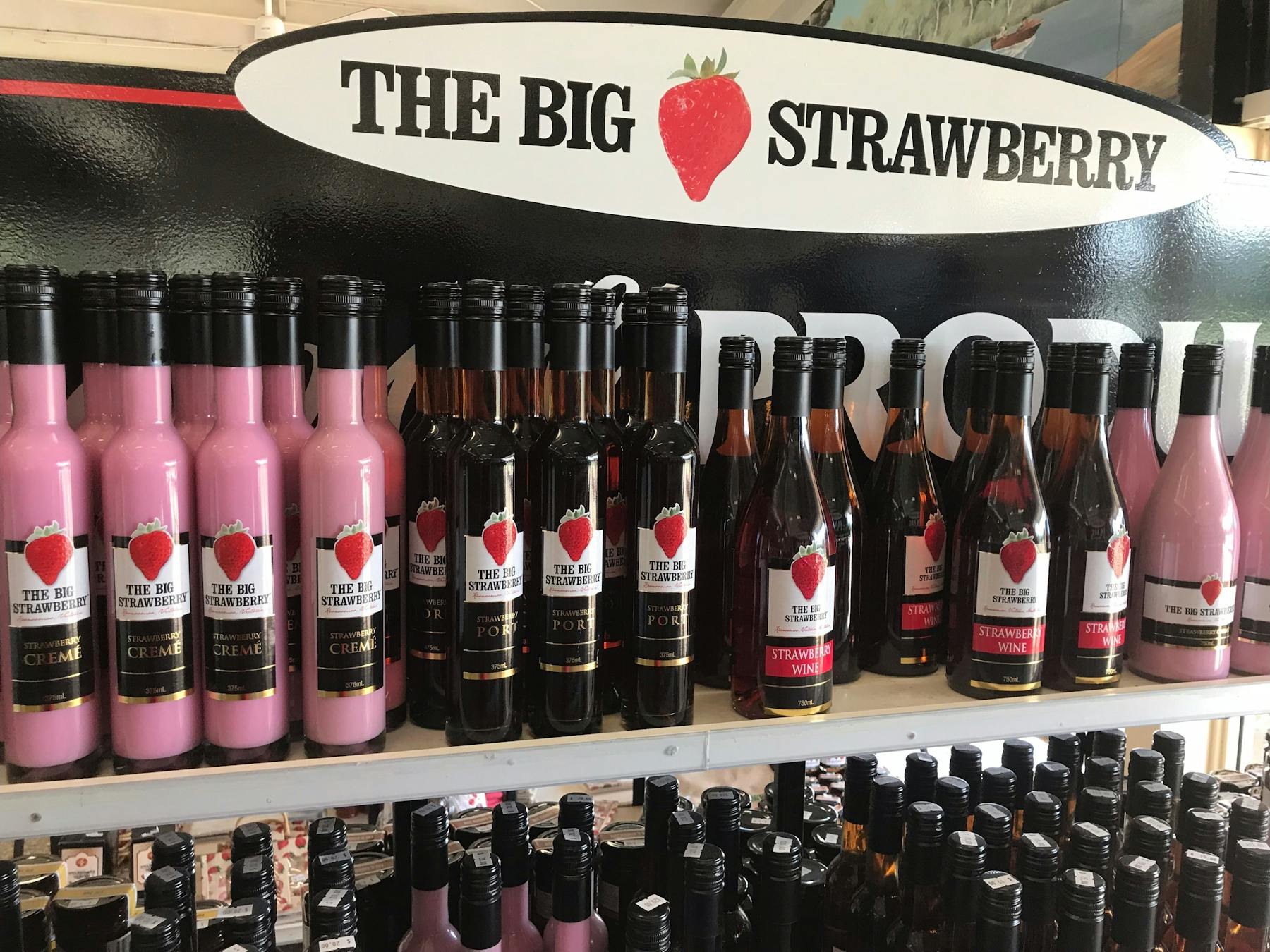 Wines and liquers on display