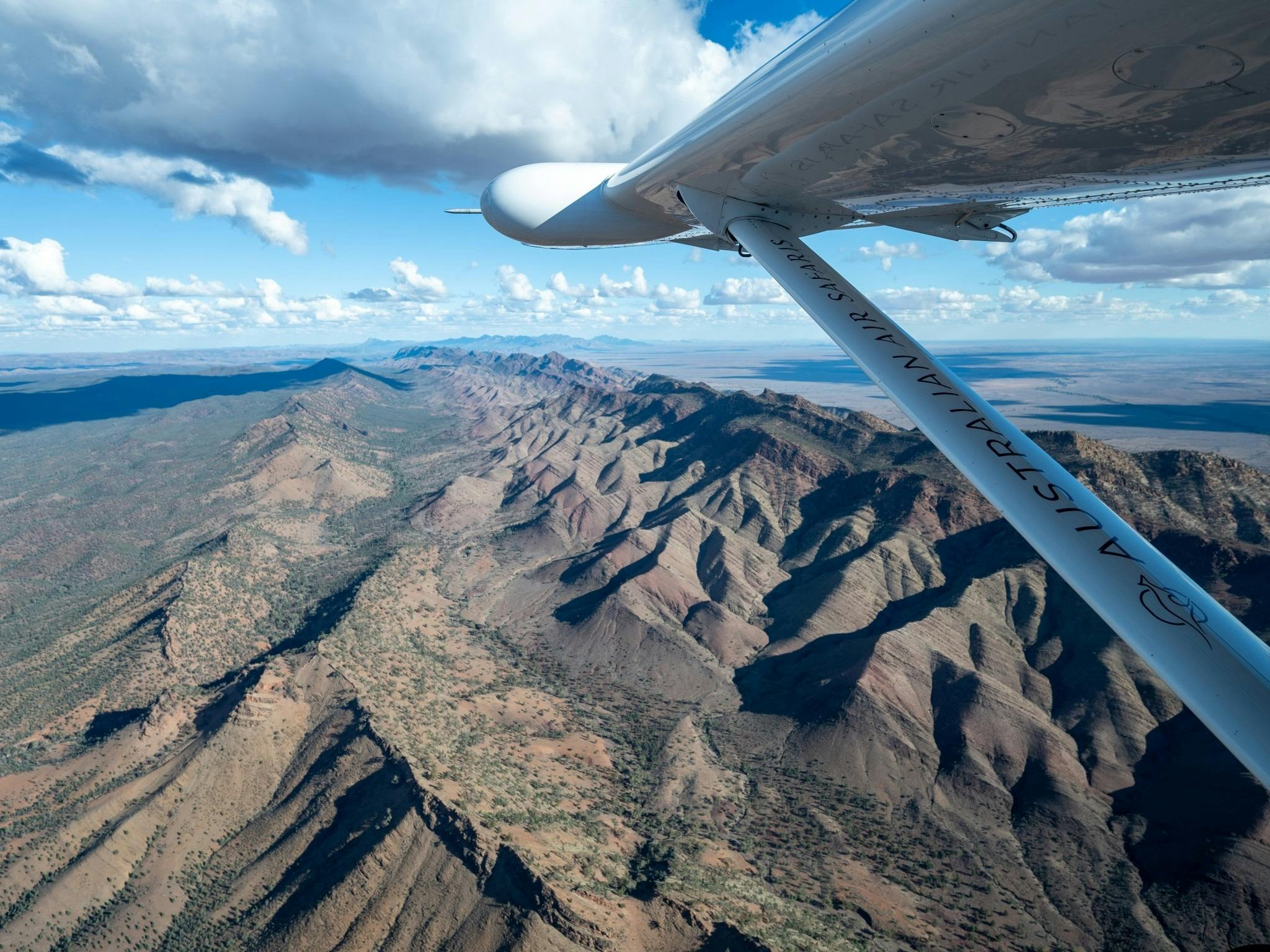 flying over the Flinders Ranges