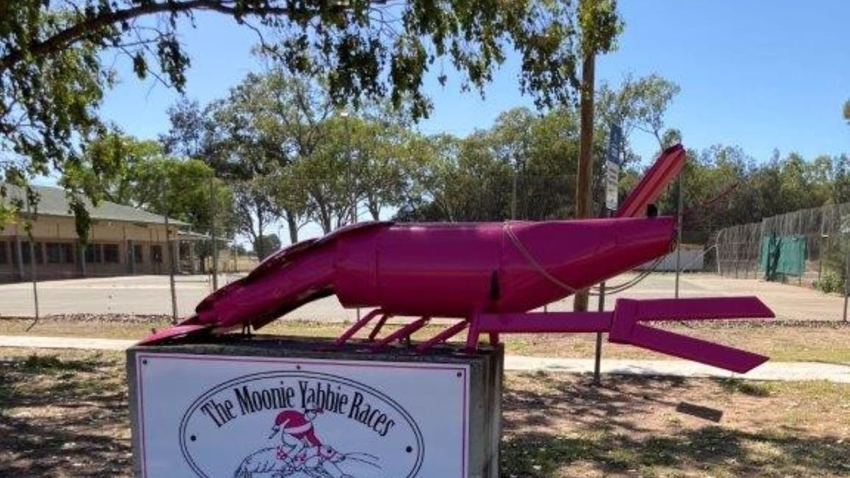 Catch yourself a photo with The Big Yabbie at Moonie