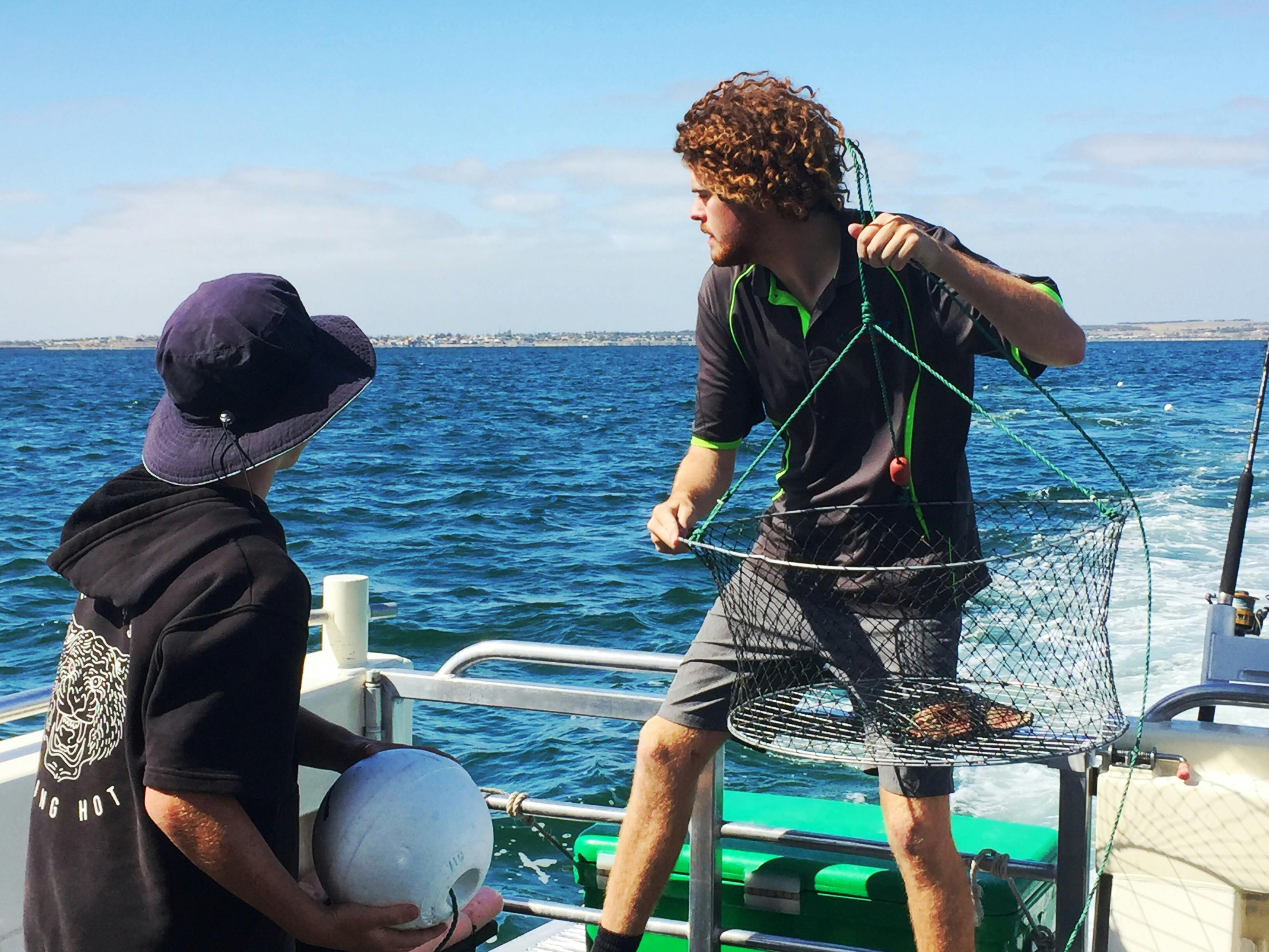 Hauling crab pots