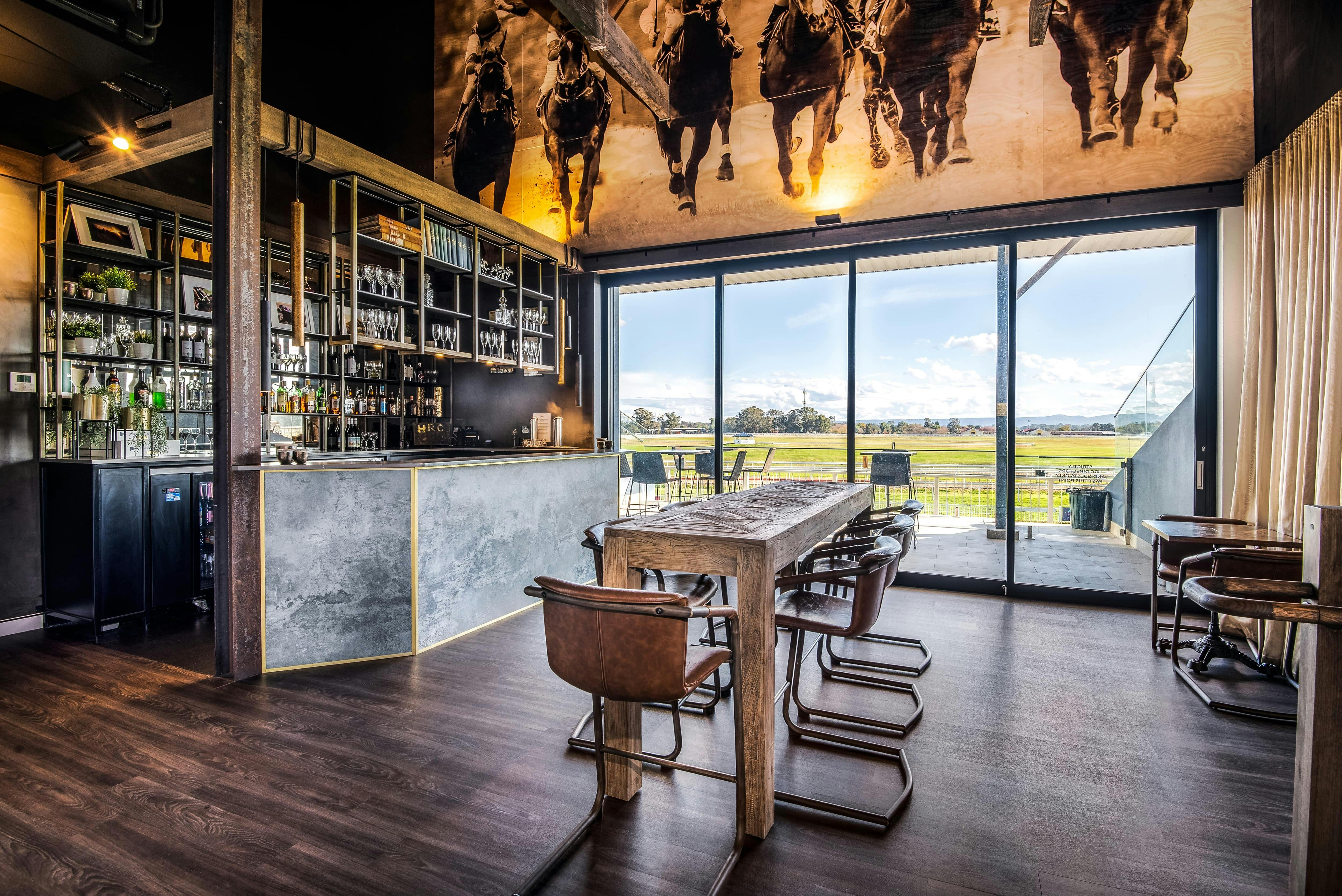 The Terrace Bar event space overlooking the track