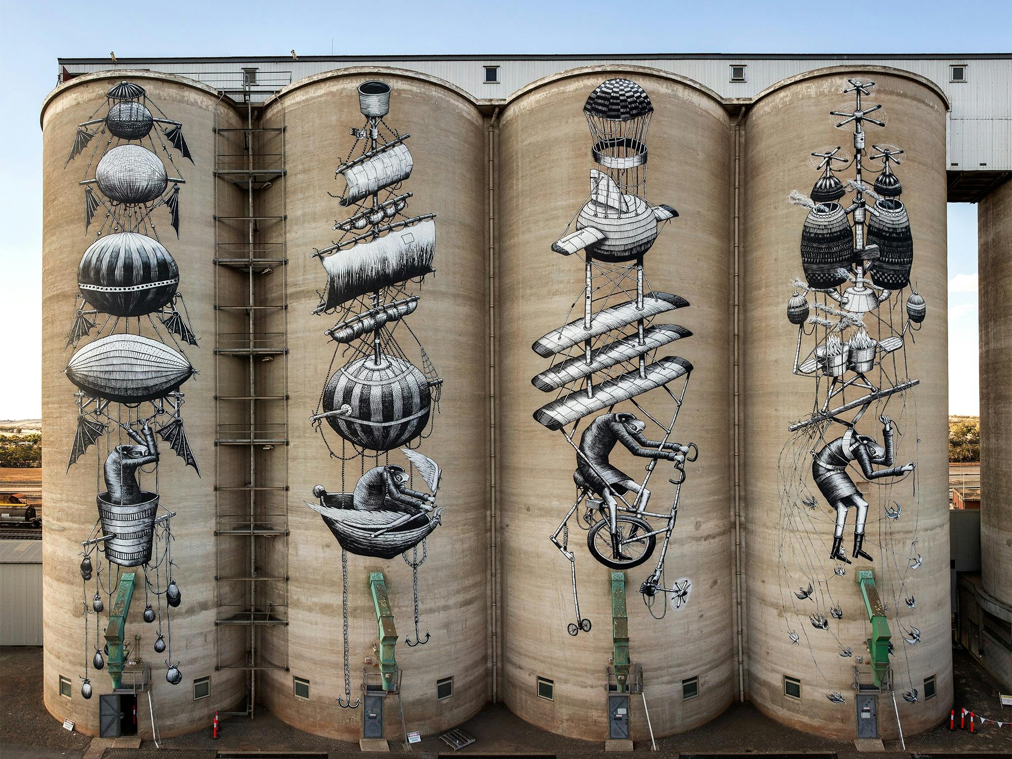 Northam SILOS. Phlegm for PUBLIC 2016. Photo by Bewley Shaylor