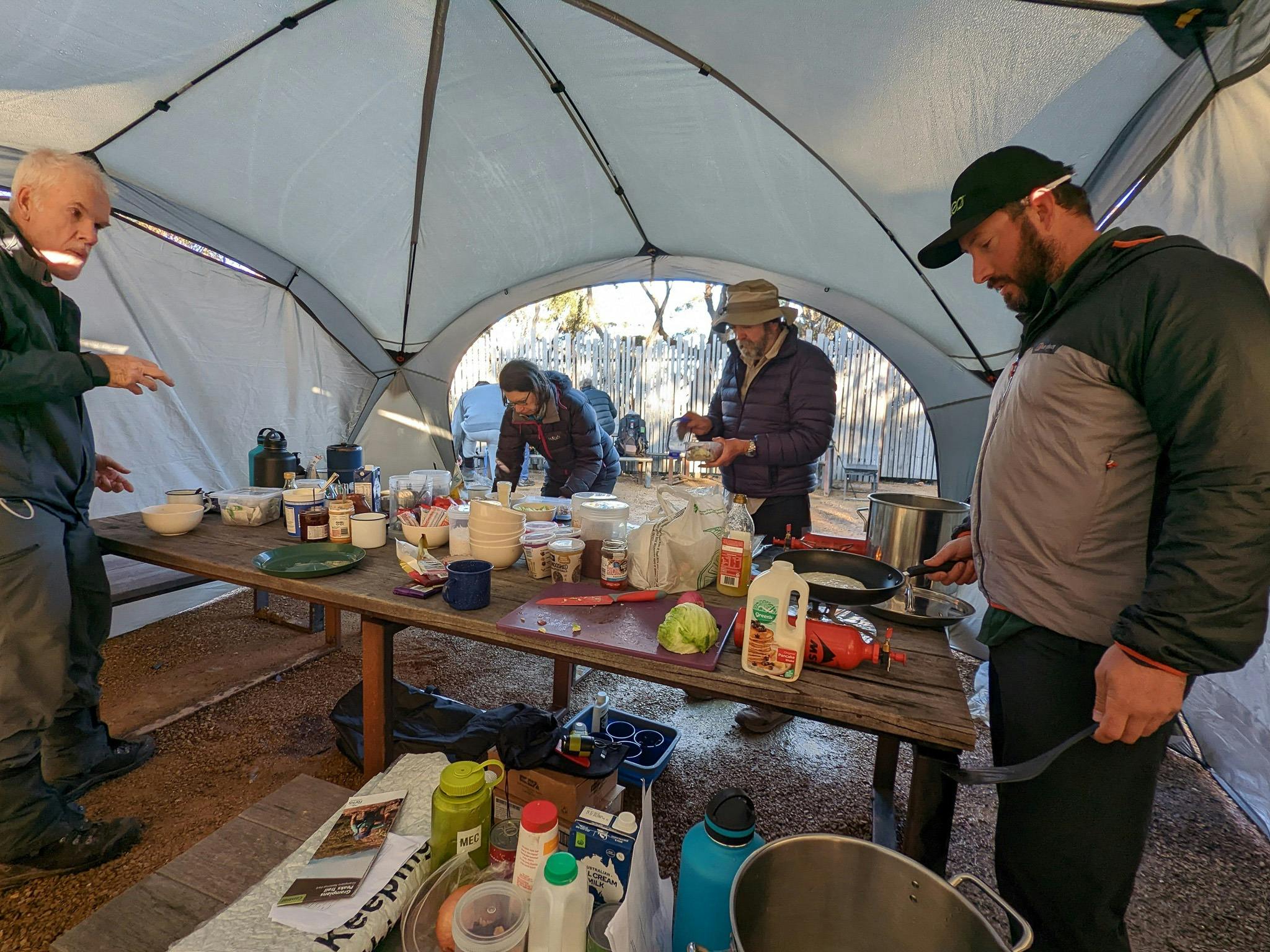 Camp shelters and gourmet trail cooking