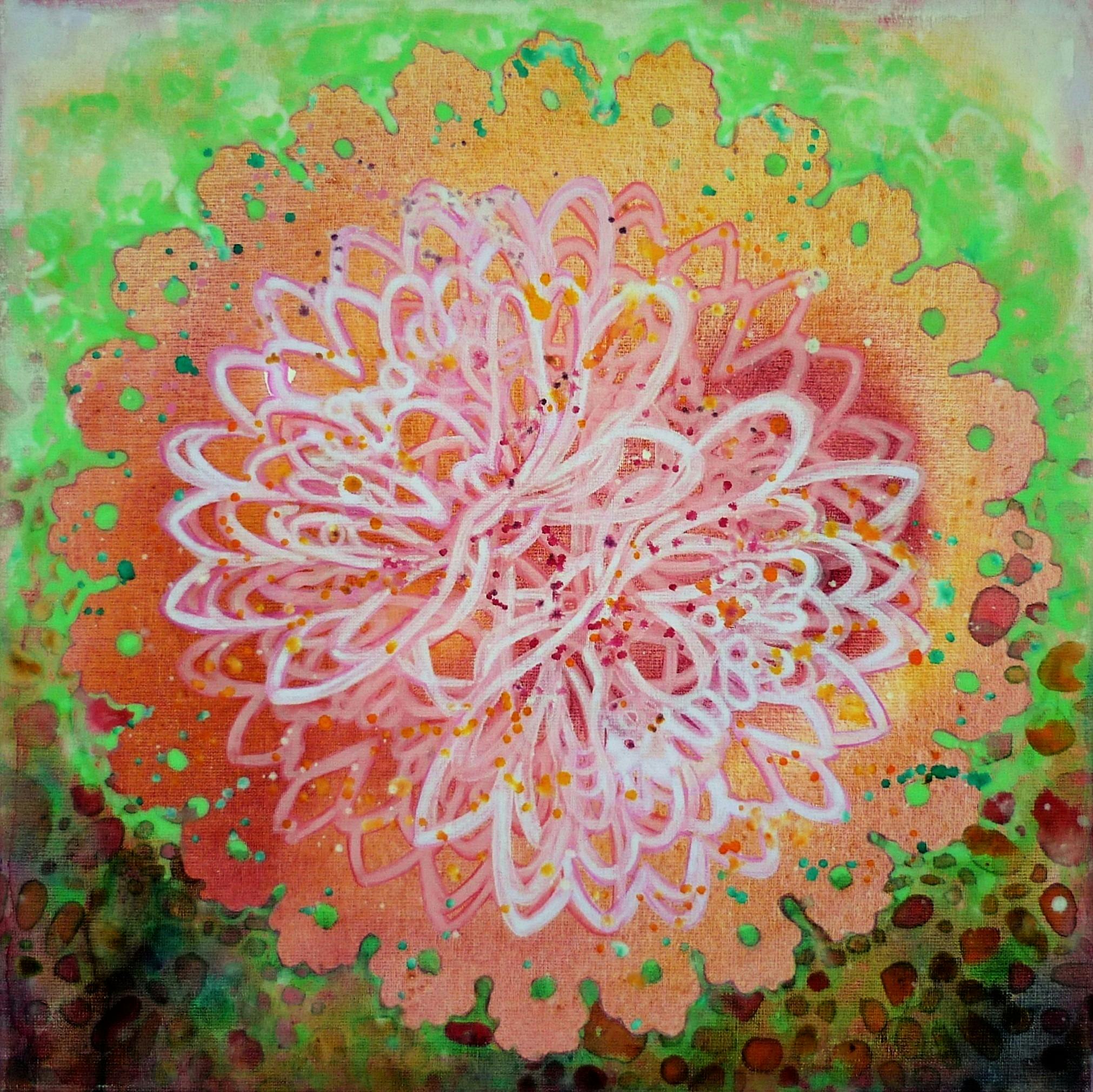 'Pink Lotus' 50x50 cm Acrylic on canvas