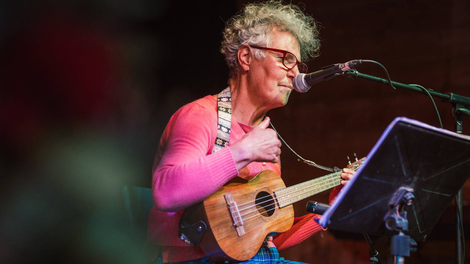 Performer at Open Mic, Koonya Hall.