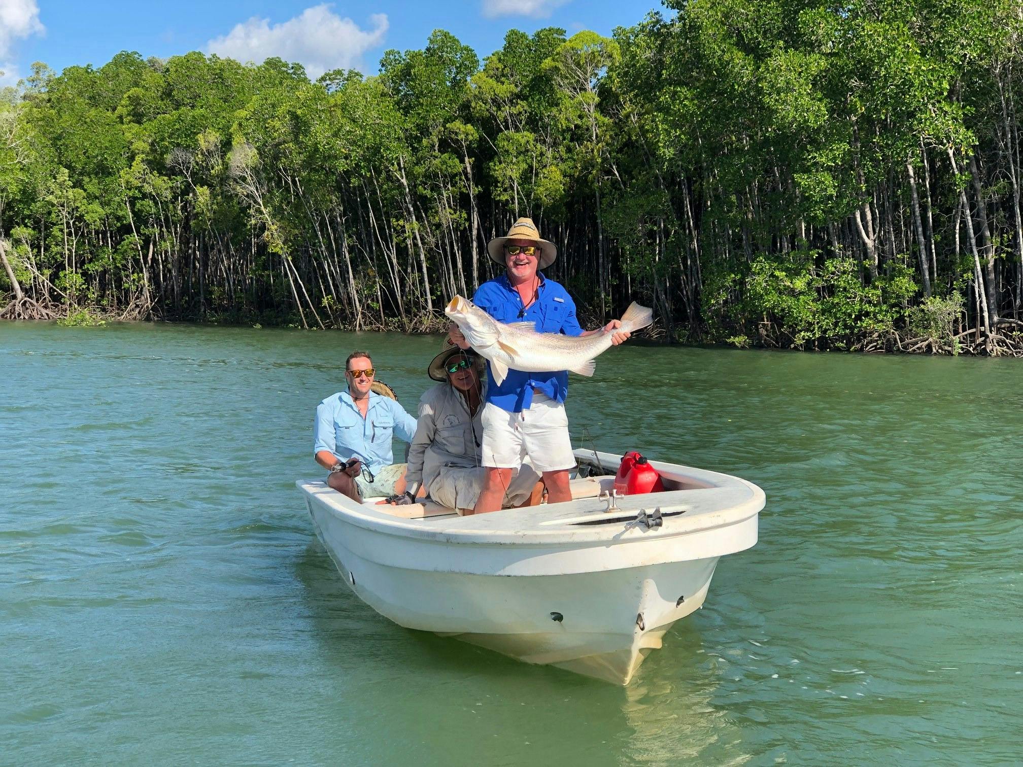 Barramundi catch from a small tender in East Arnhem land Northern Territory