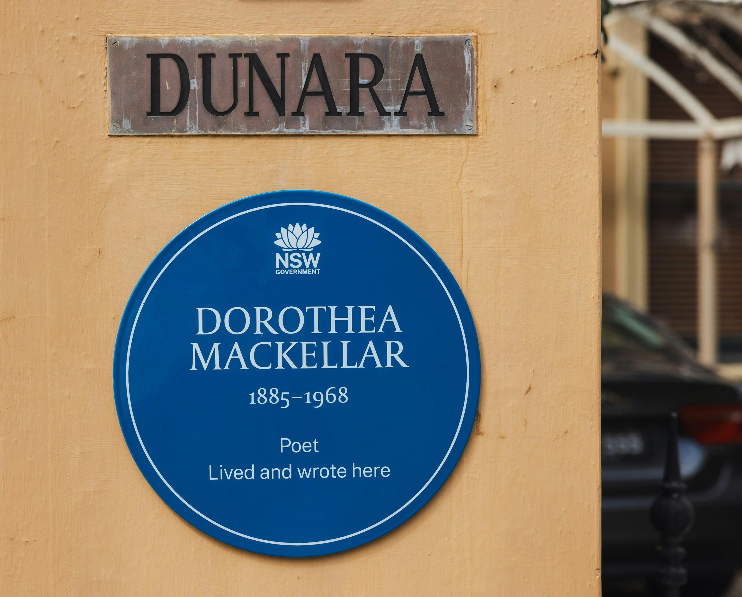 Dorothea Mackellar Blue Plaque