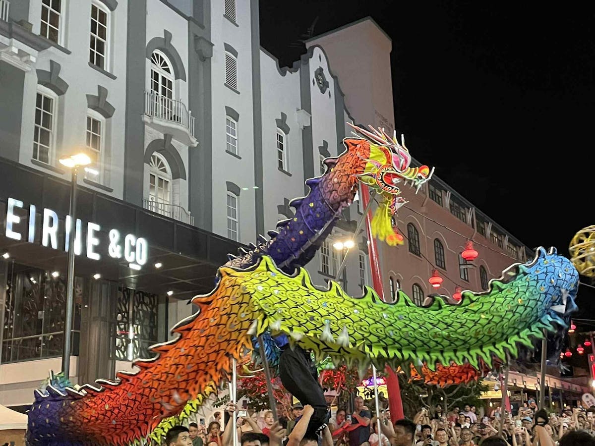LED dragon dance in Chinatown Mall