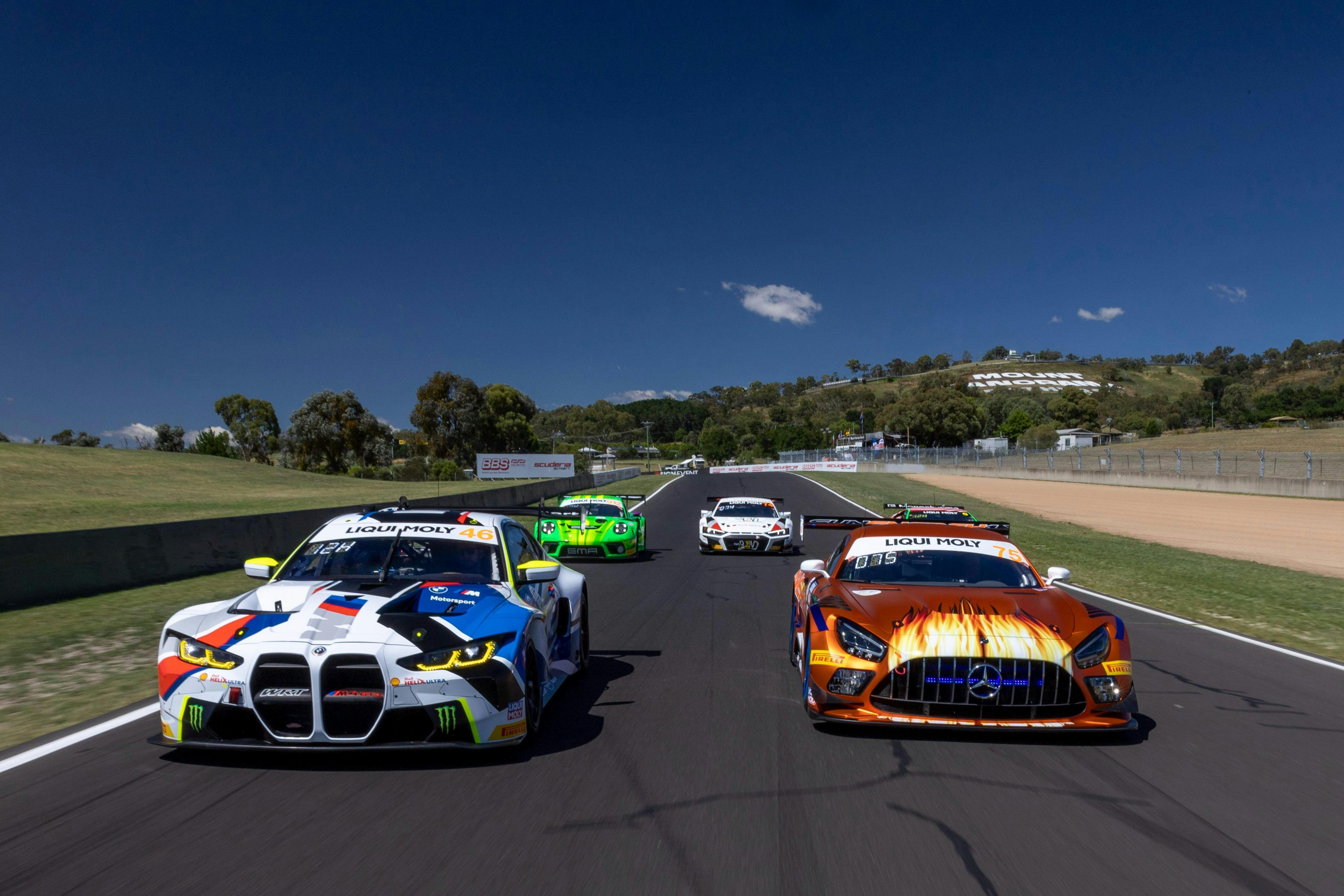 GT race cars at Mount Panorama