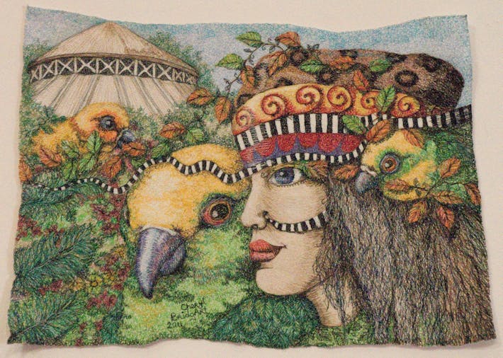 Cheryl Bridgart Machine Embroidered Faces 2day workshop