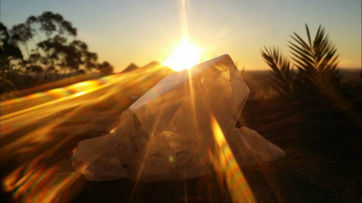 Sunrise lights the verandah crystal