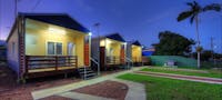 cabins set one street back from the waterfront