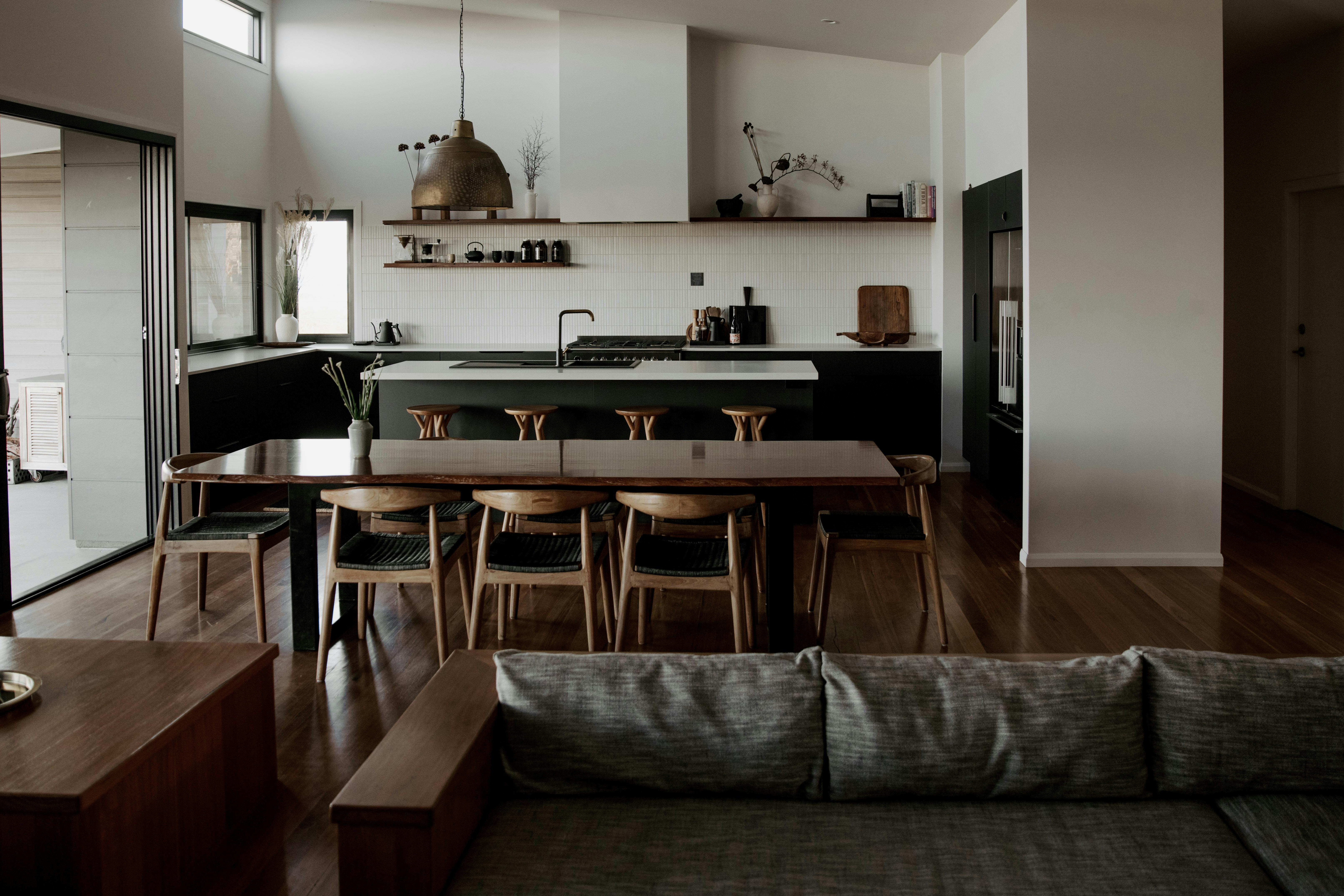 Kitchen and living room at Boketto Brooms Head