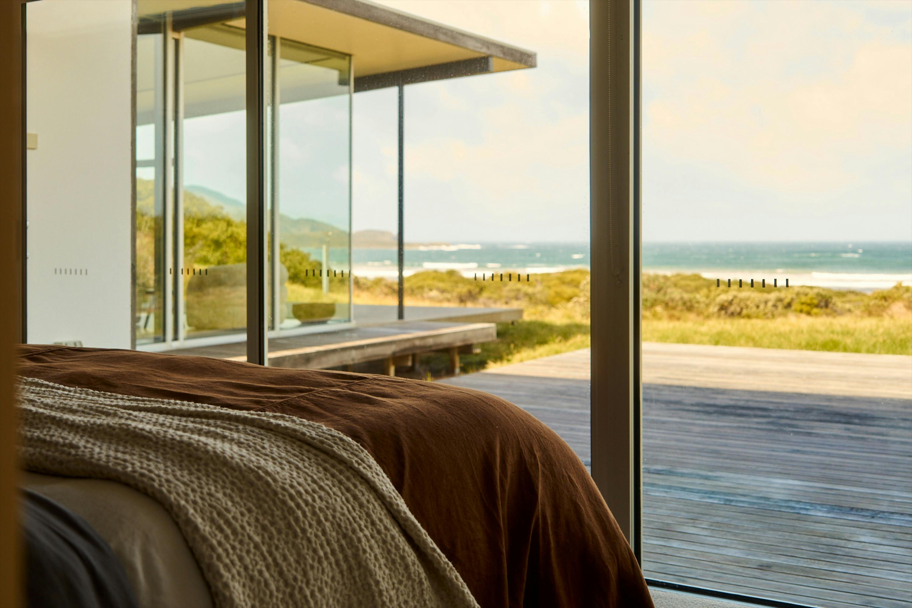 Interior of the property with views of the ocean & the beach