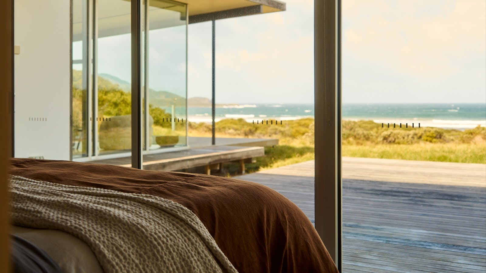 Interior of the property with views of the ocean & the beach