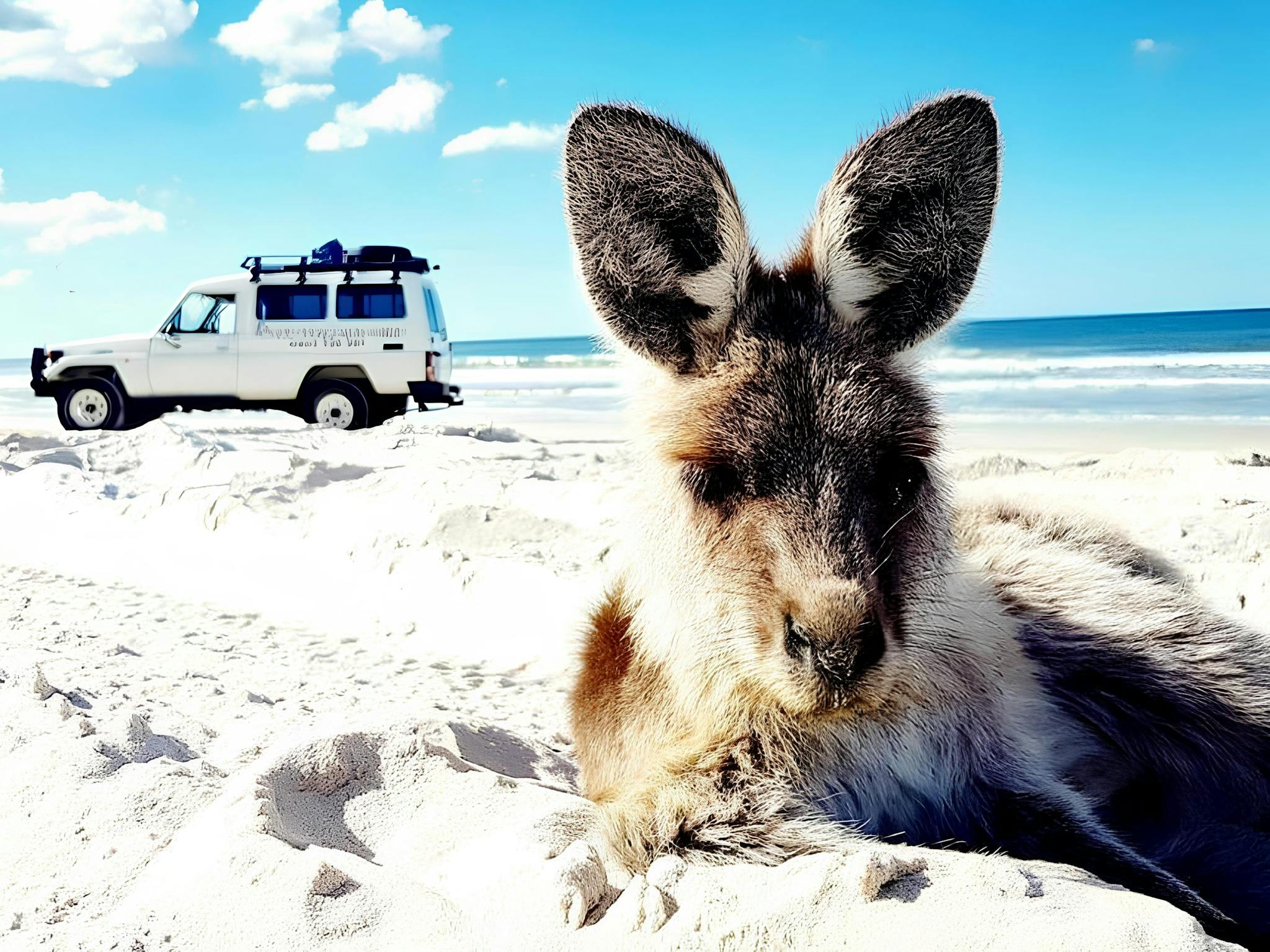 Kangaroo on the beach Bribie Island Kangaroo on the beach Bribie Island