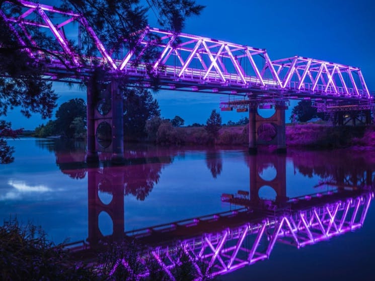 Morpeth Bridge lit up