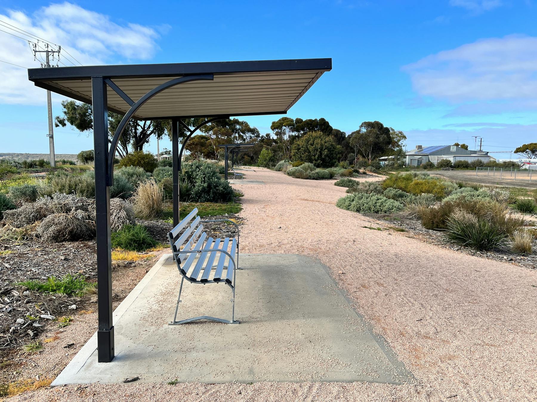 Shelter at silo art on Rotary Cliff Top Walk