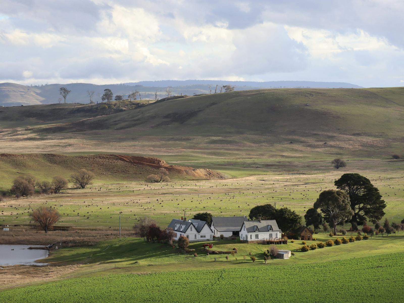 A view nof the prperty from a nearby hill