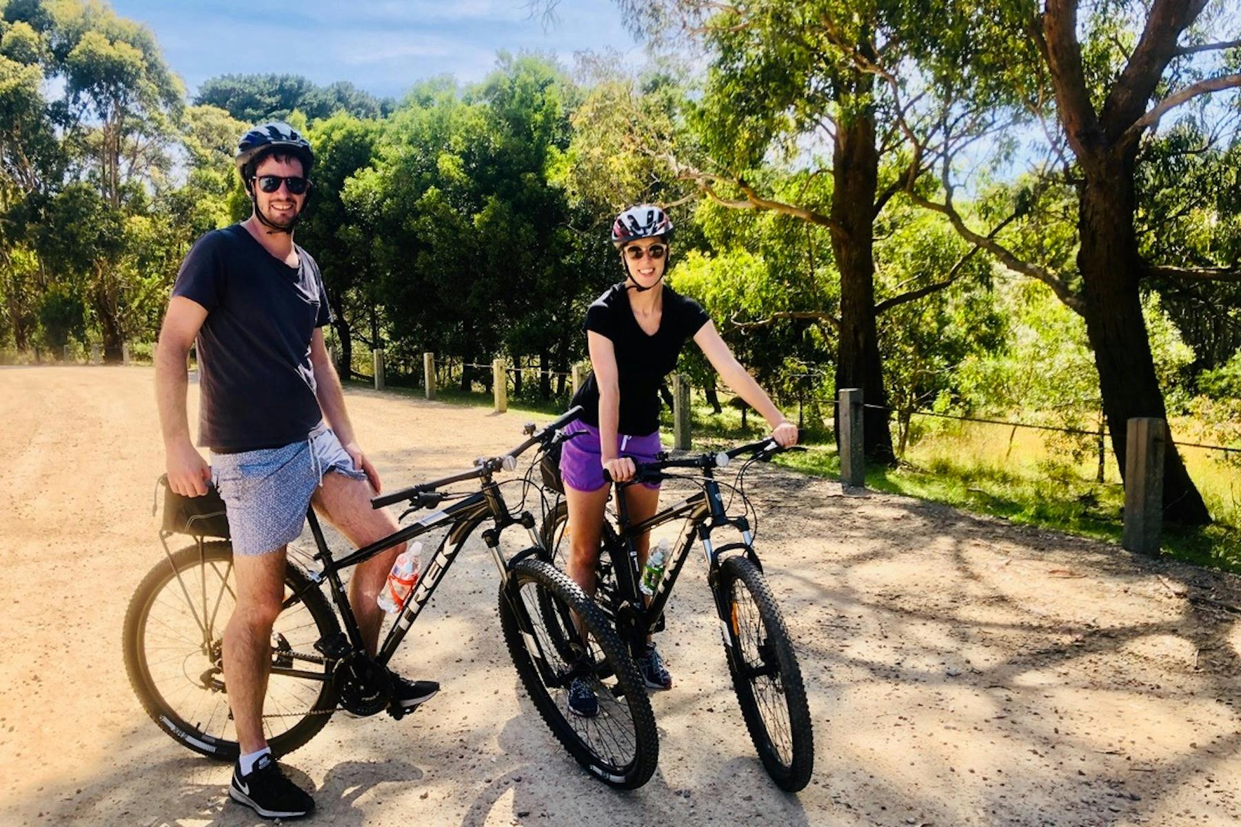 starting the day at arthurs seat on a cycling vine tour