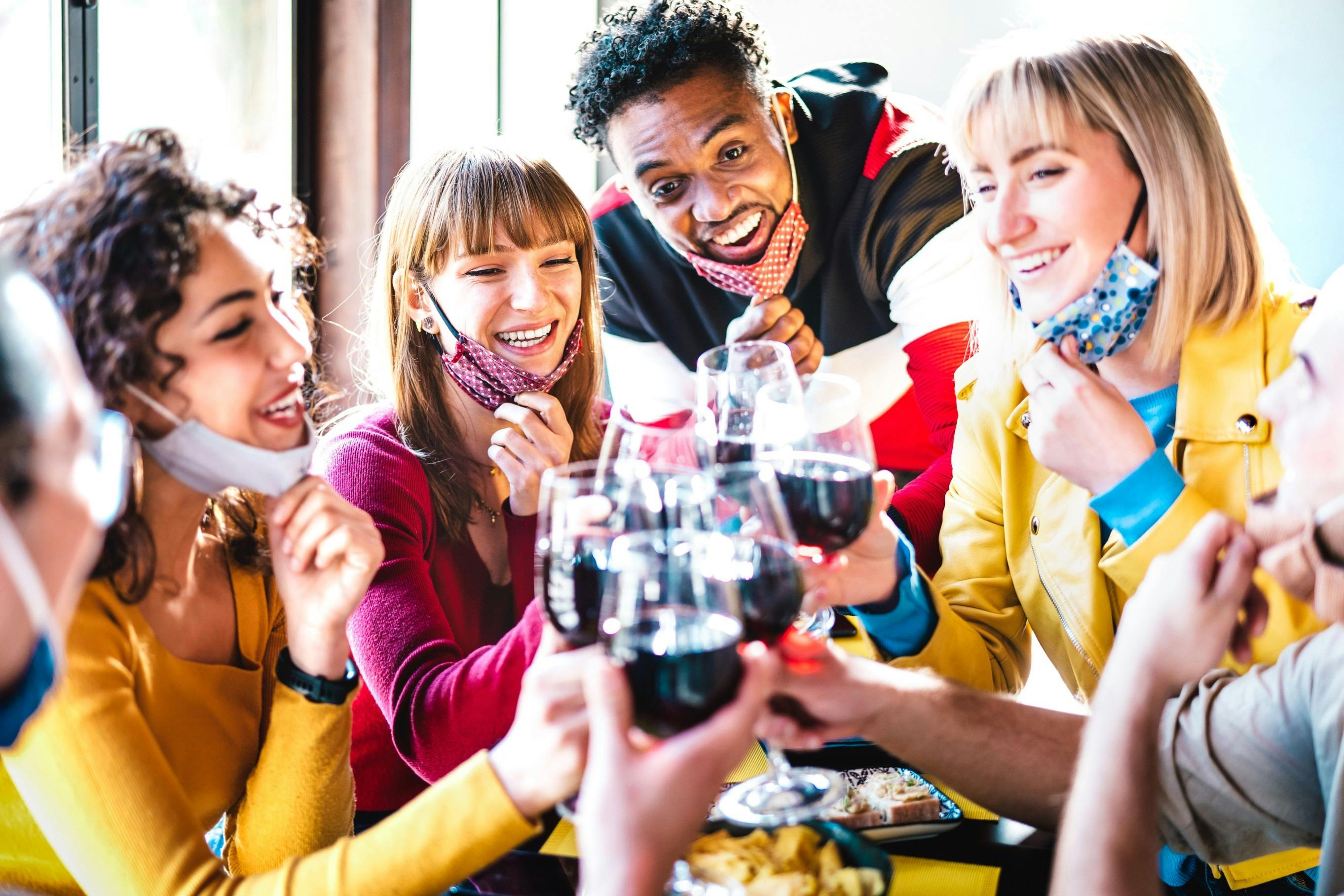 Group Enjoying Wine testing