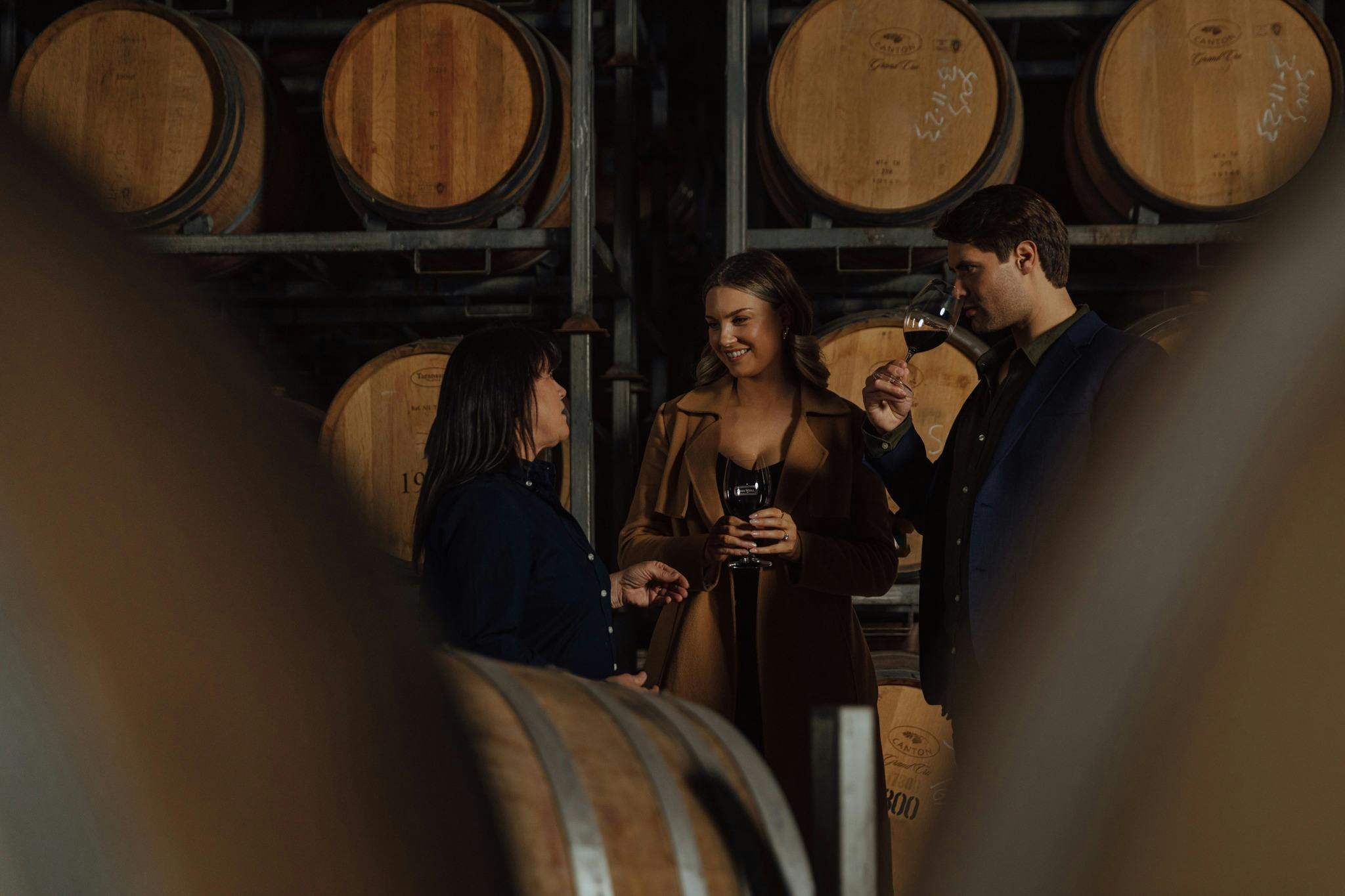 Tasting in the Barrel Hall at Wirra Wirra