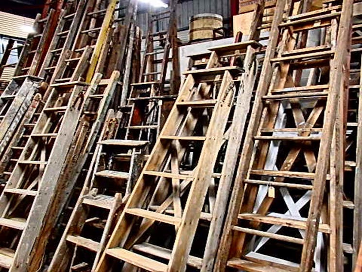 vintage timber ladders heaths old wares burringbar