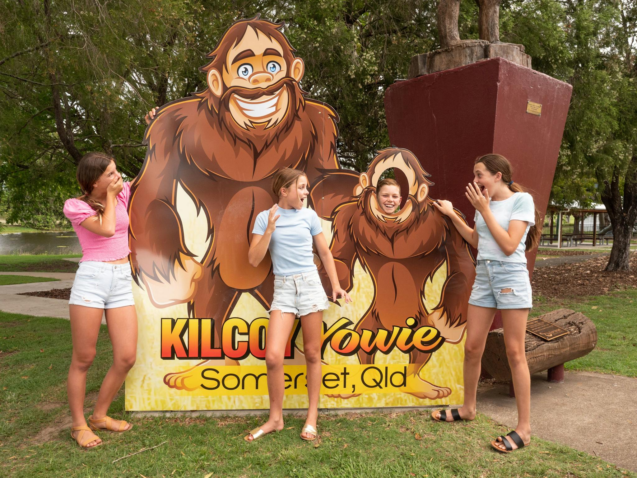 Family photo with the Kilcoy Yowie