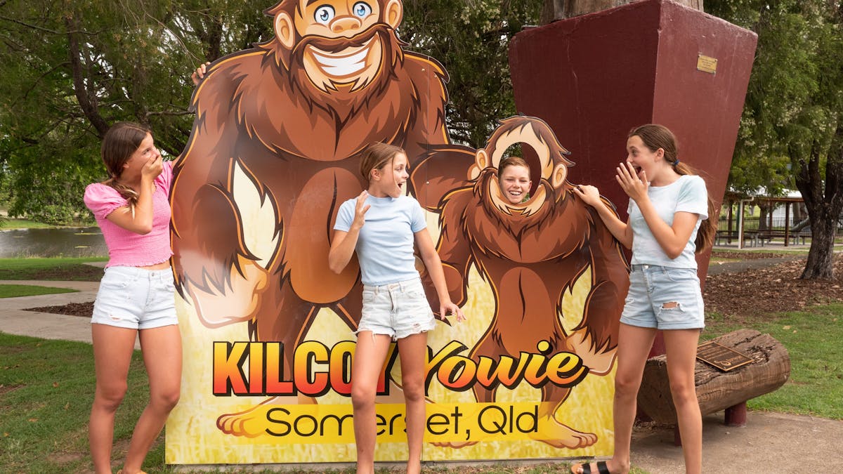 Family photo with the Kilcoy Yowie