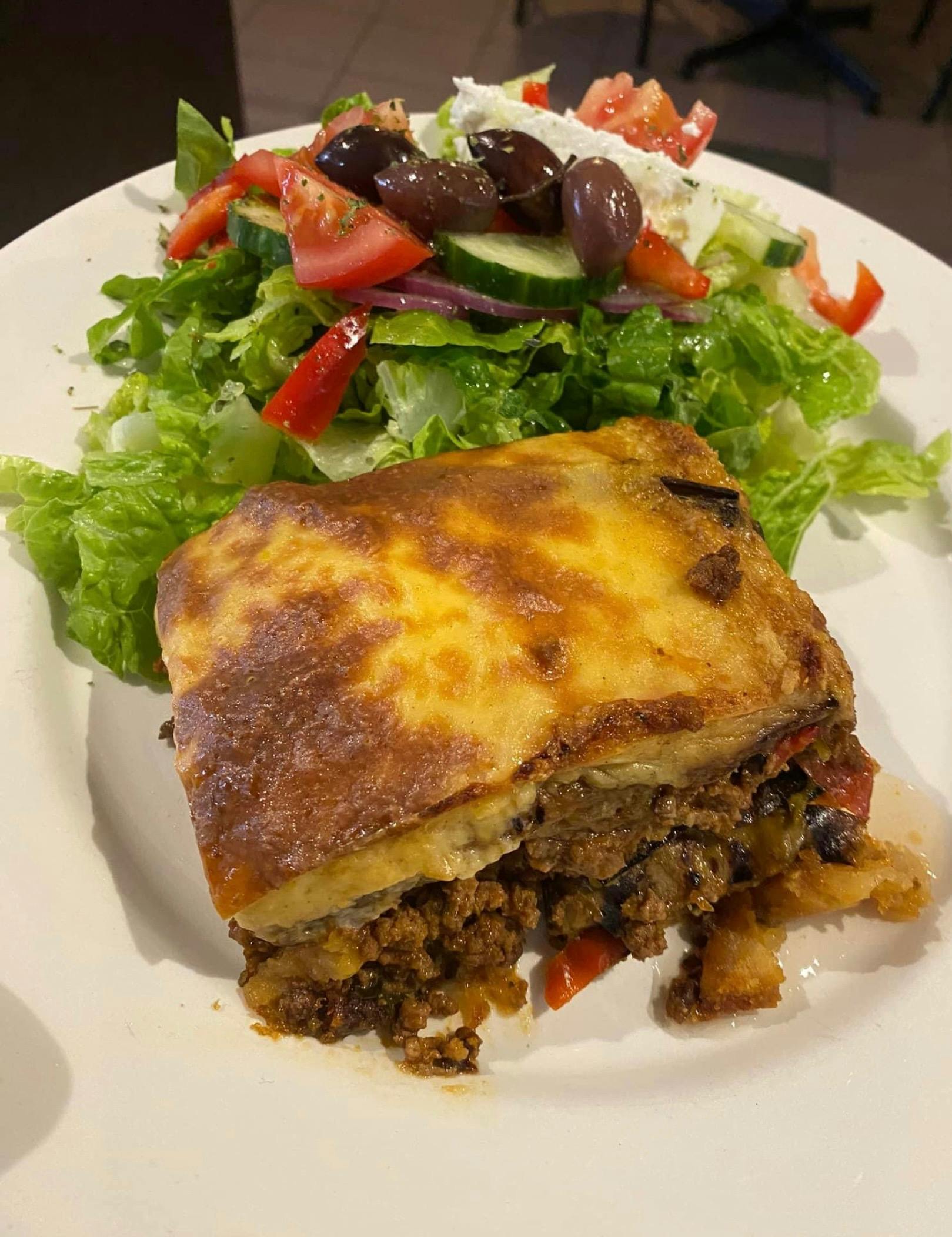 Mousaka Greek salad