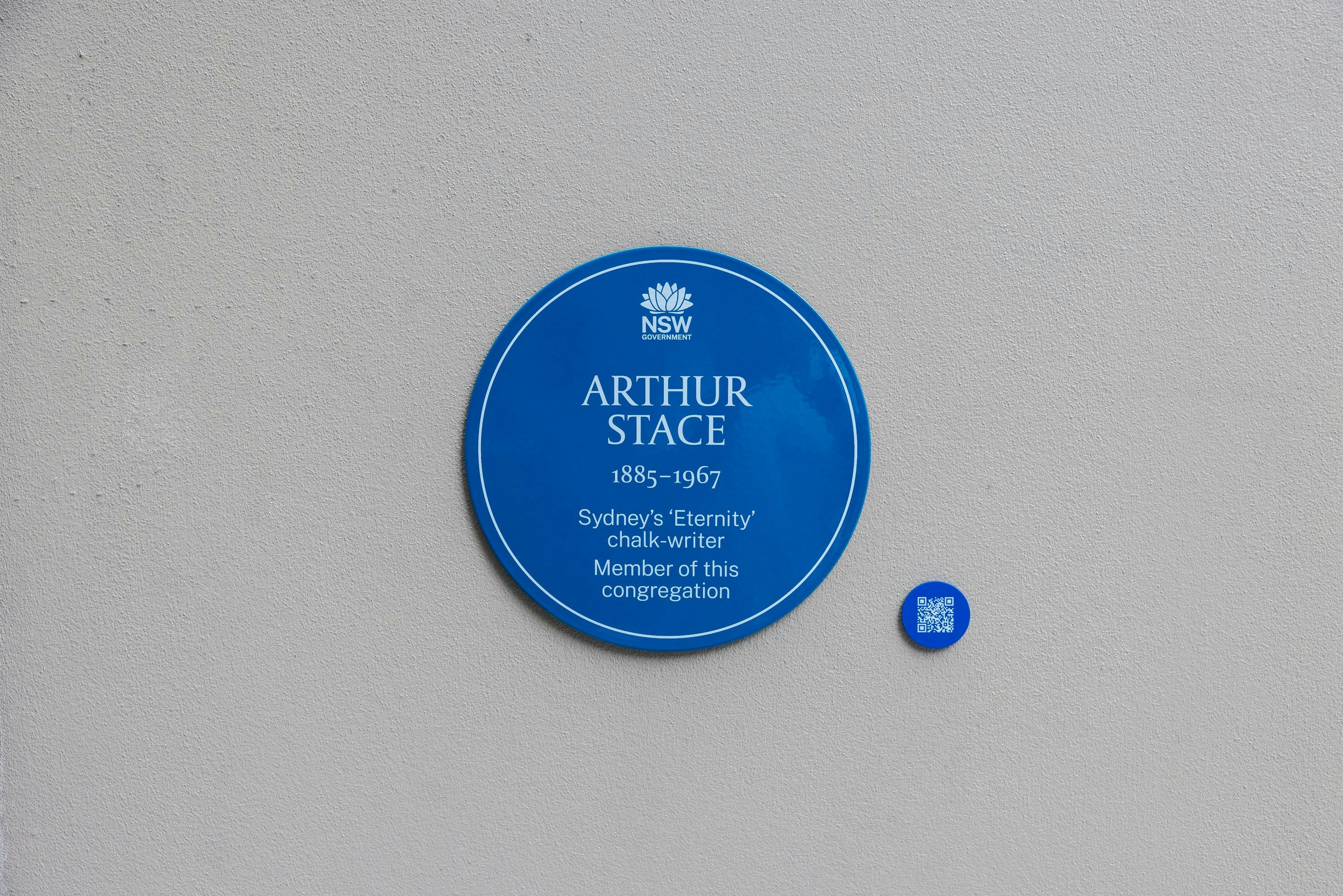 Arthur Malcolm Stace 블루 명판