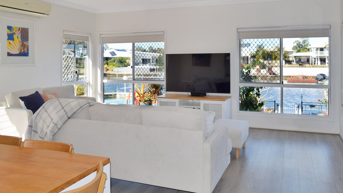 Lounge area with water views
