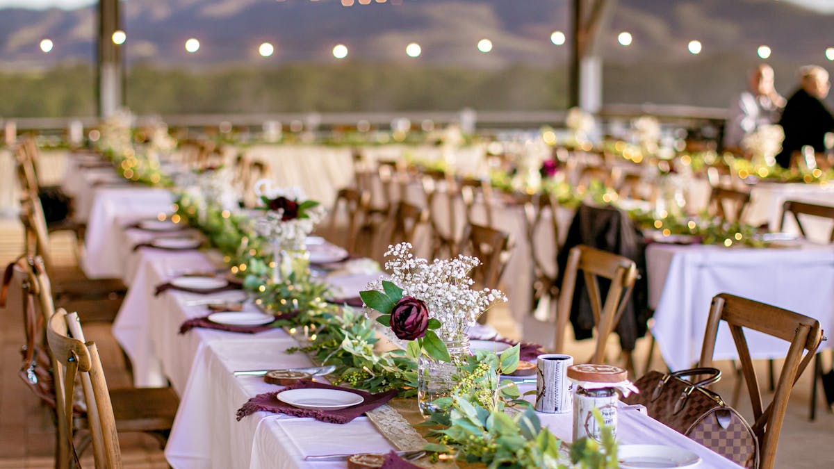 Table set up for weddings at Note Park Grazing co. Mackay Region