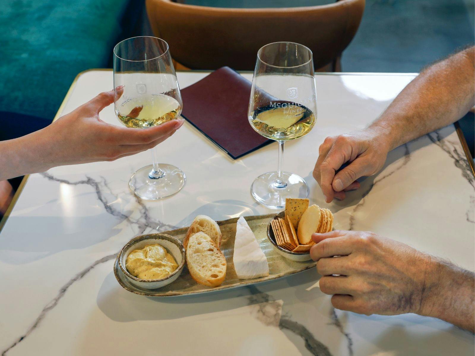 McGuigan Cellar Door cheese platter and wine tasting