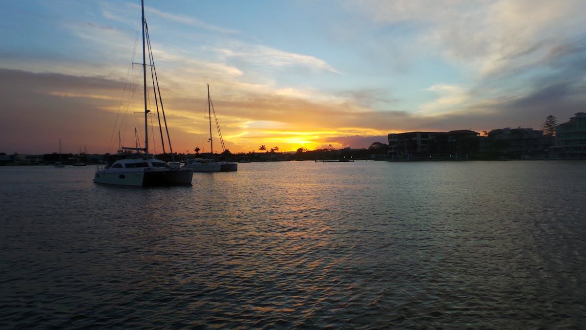 Tenewal of vows - sunset cruising in Mooloolaba, Sunshine Coast, Qld.