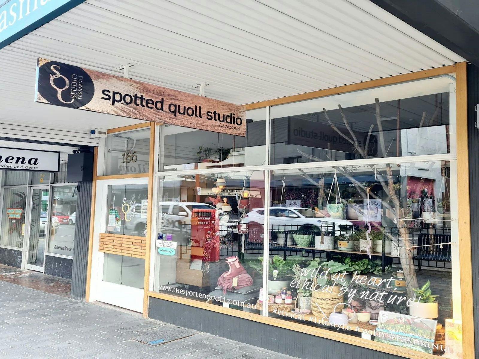 Picture showing the storefront from the street.