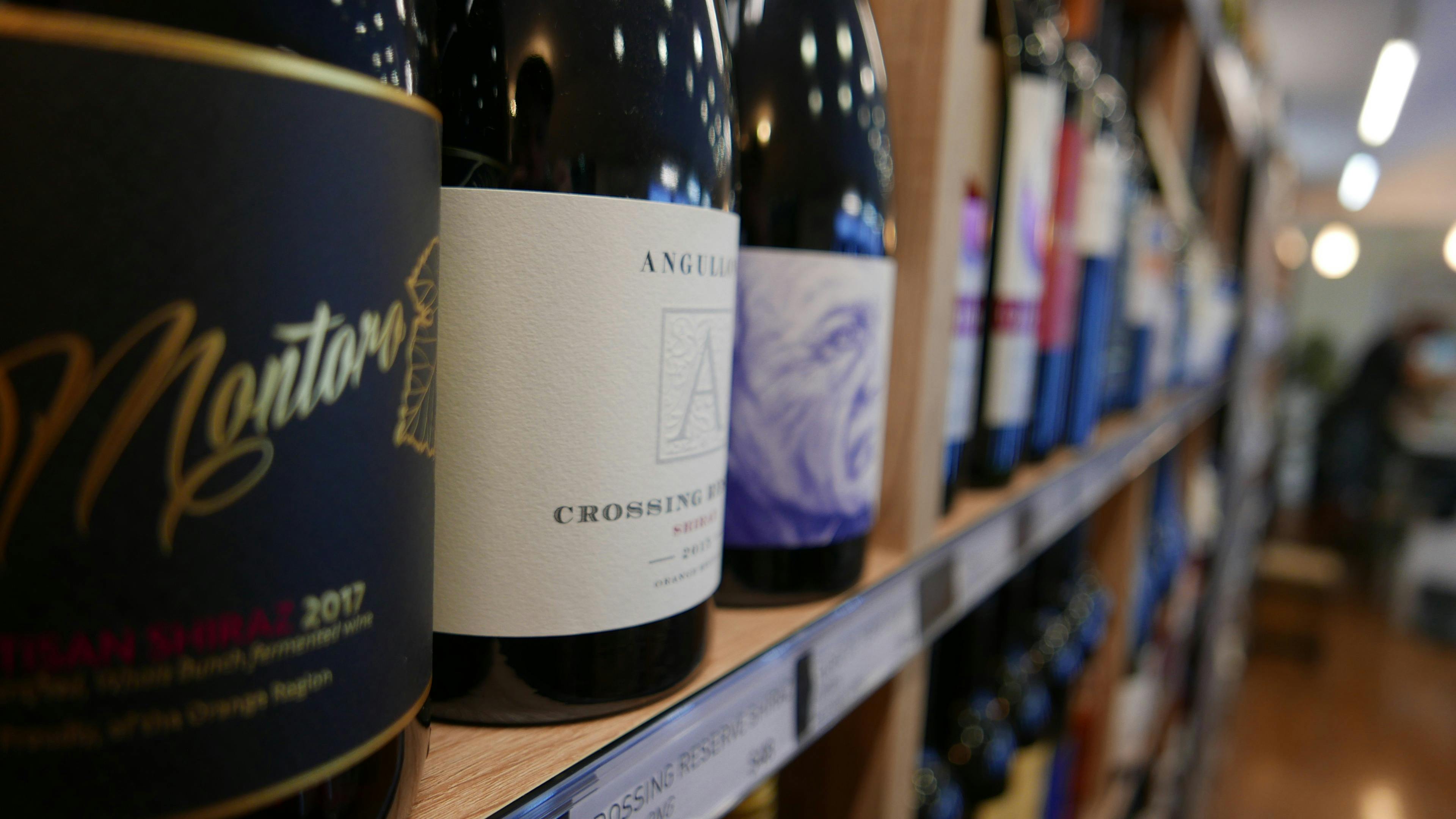 Wines on the shelf