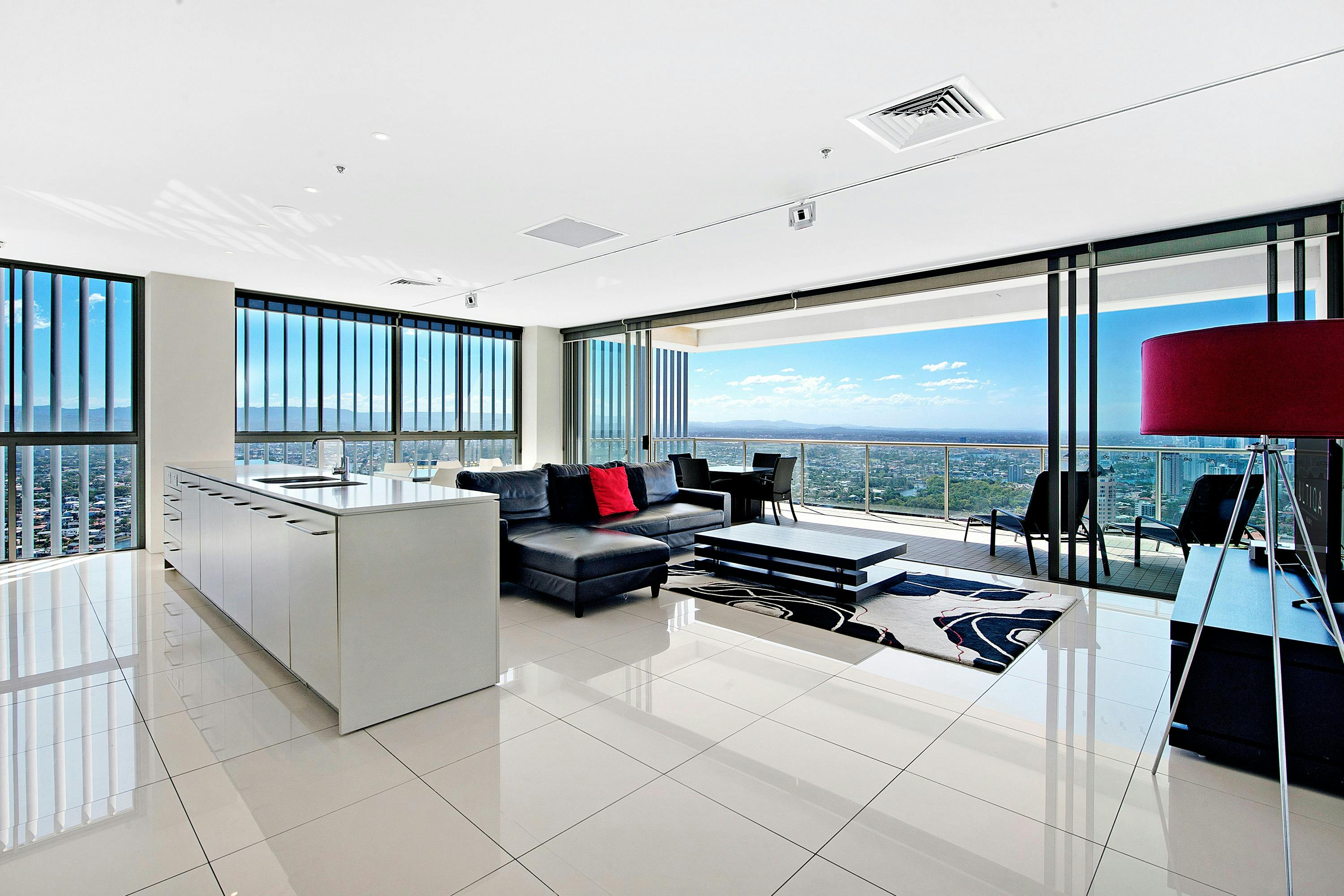 Living Area in 2 Bedroom Solitaire Suite at ULTIQA Air on Broadbeach