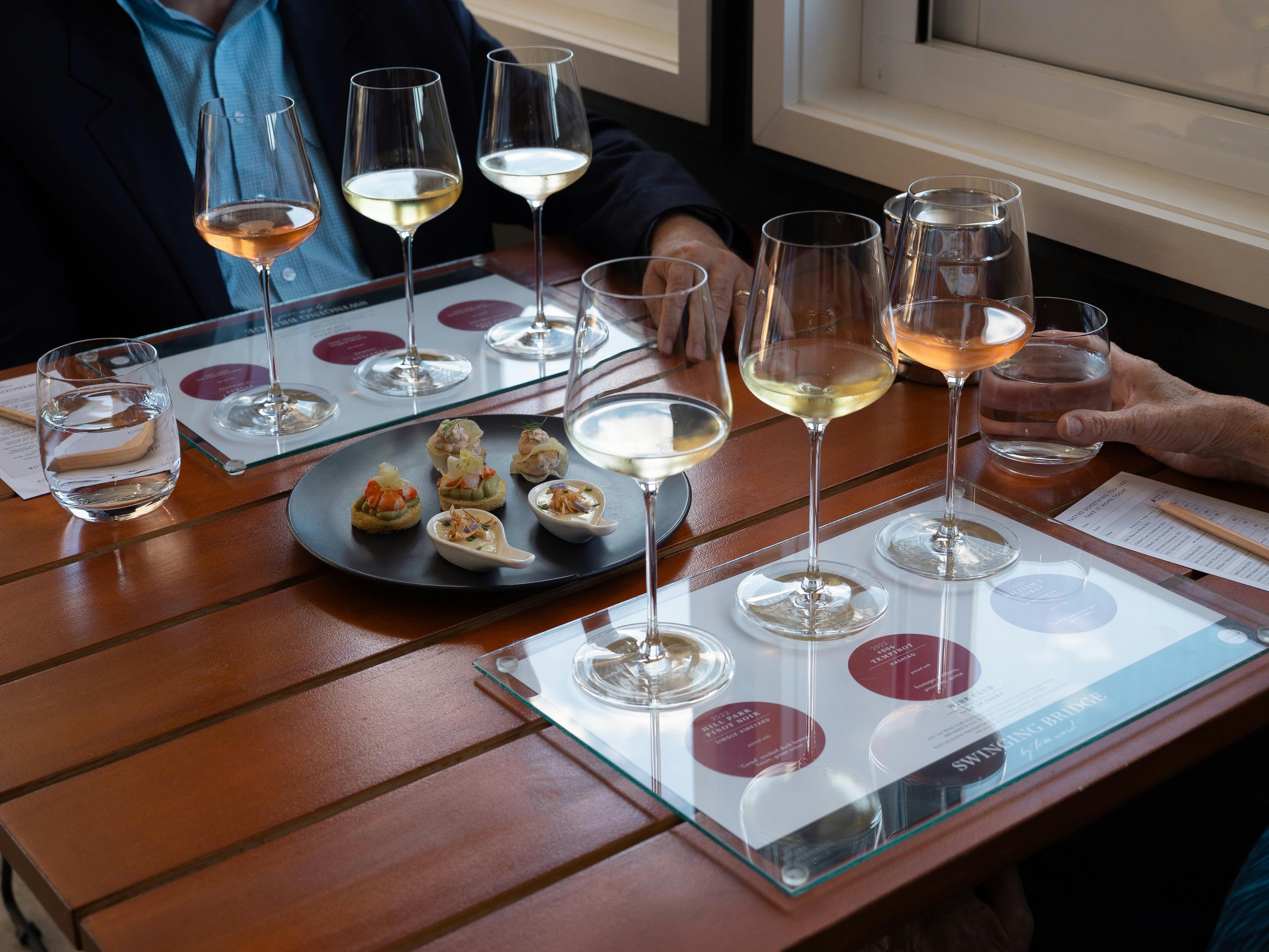 Plate of canapés wine tasting