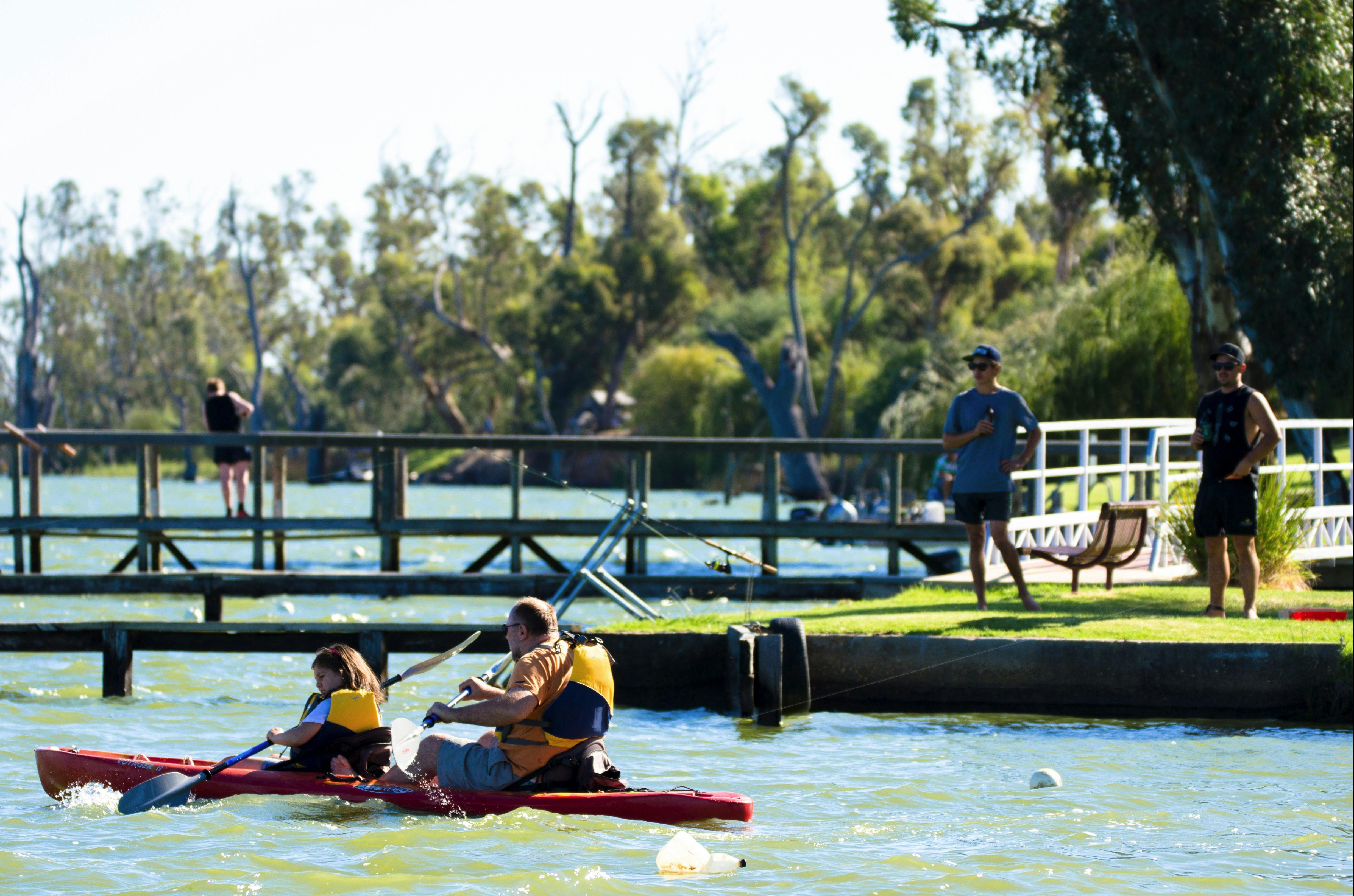 Kayaking at the waters edge