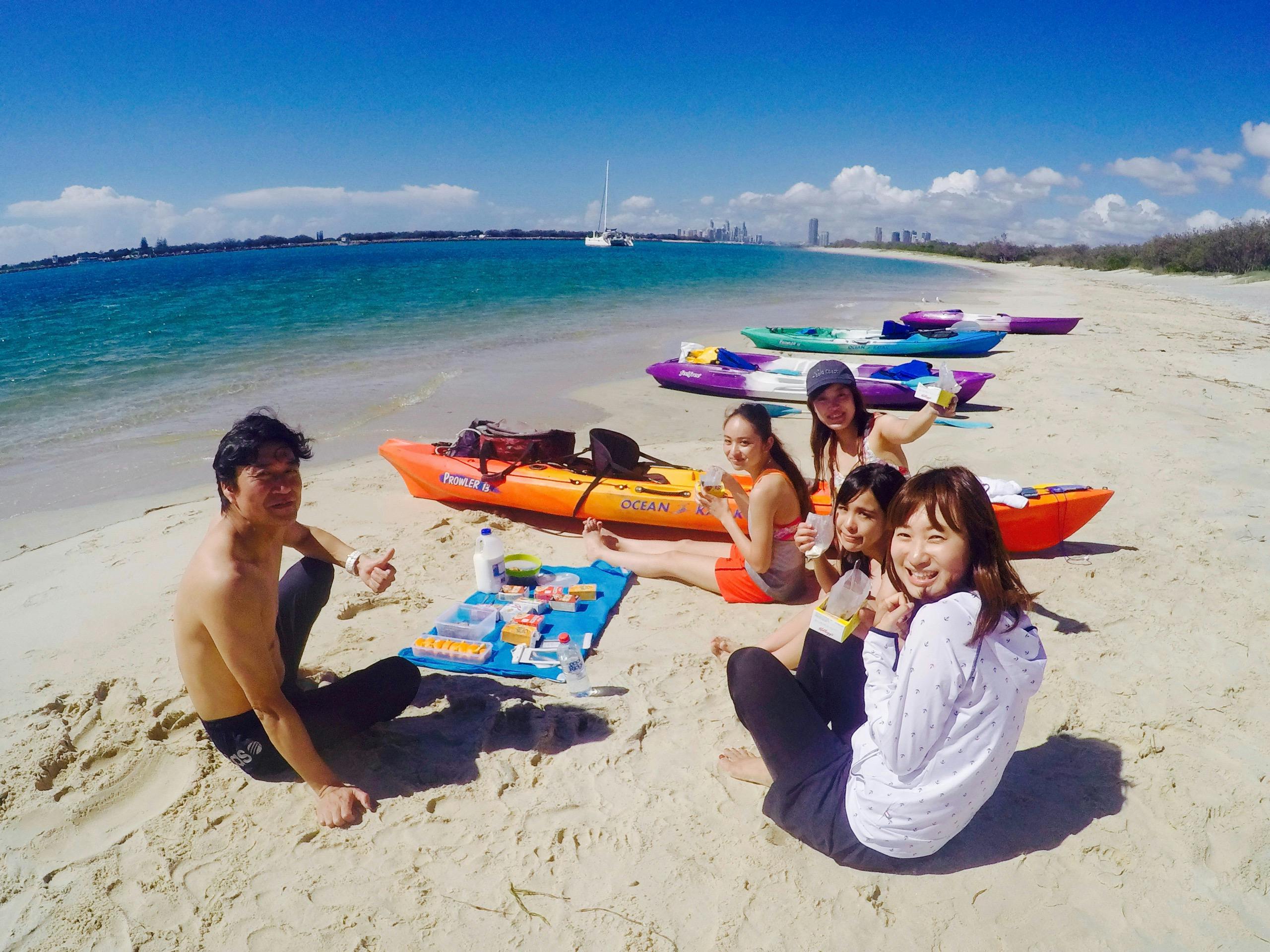 Breakfast on island beach