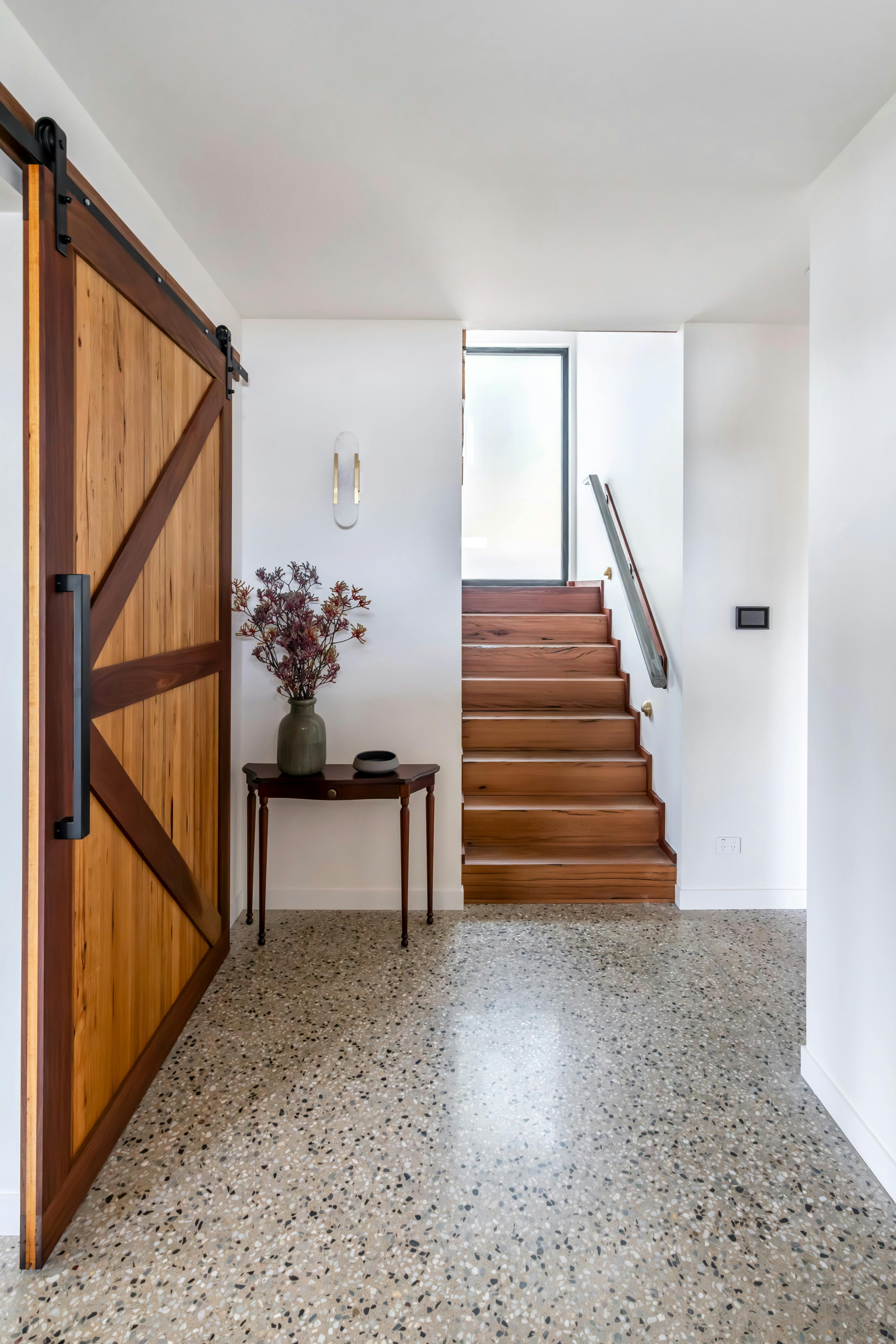 Handcrafted barn doors and stunning polished concrete