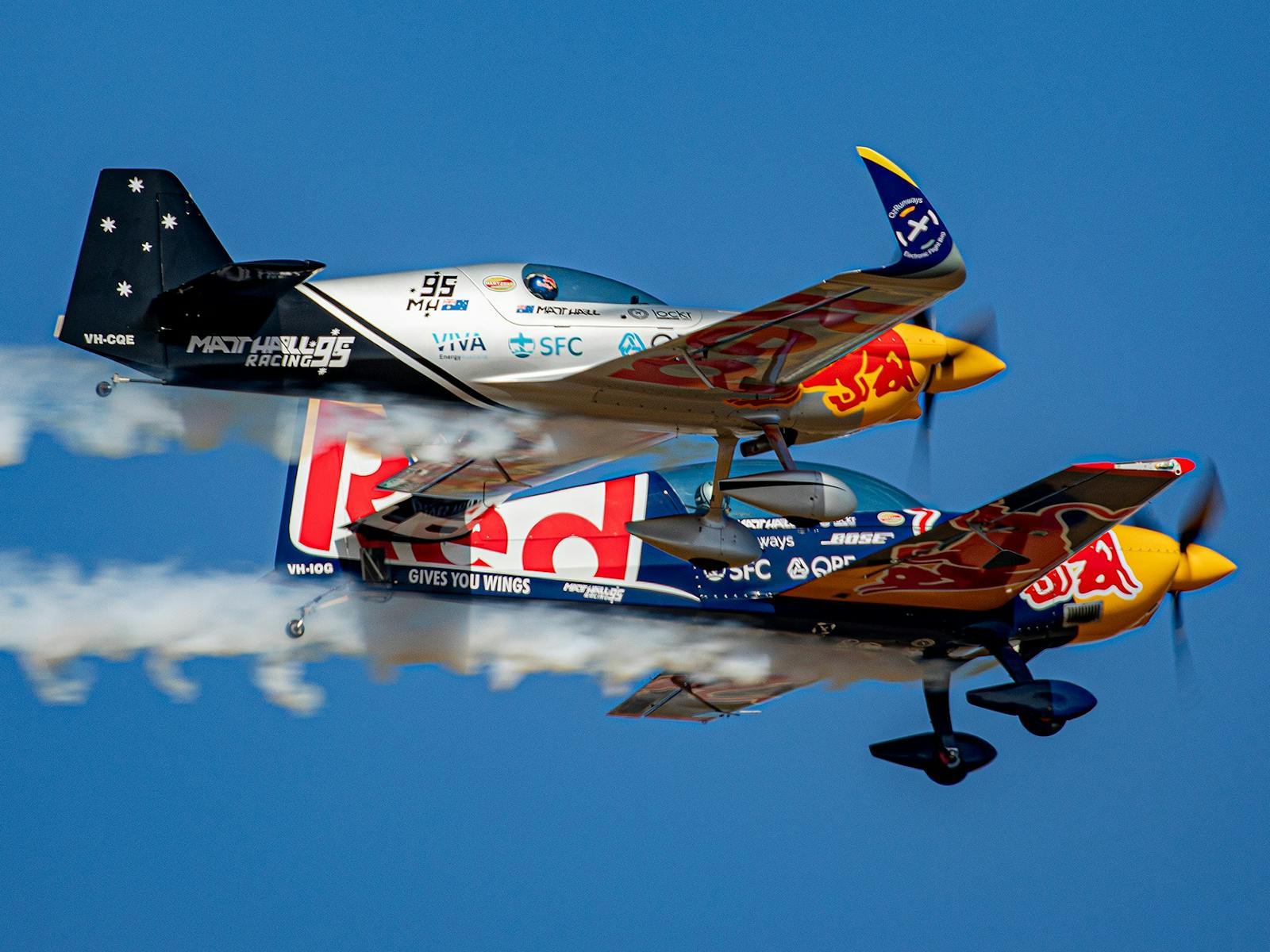 Matt Hall Team with two aircraft flying close together
