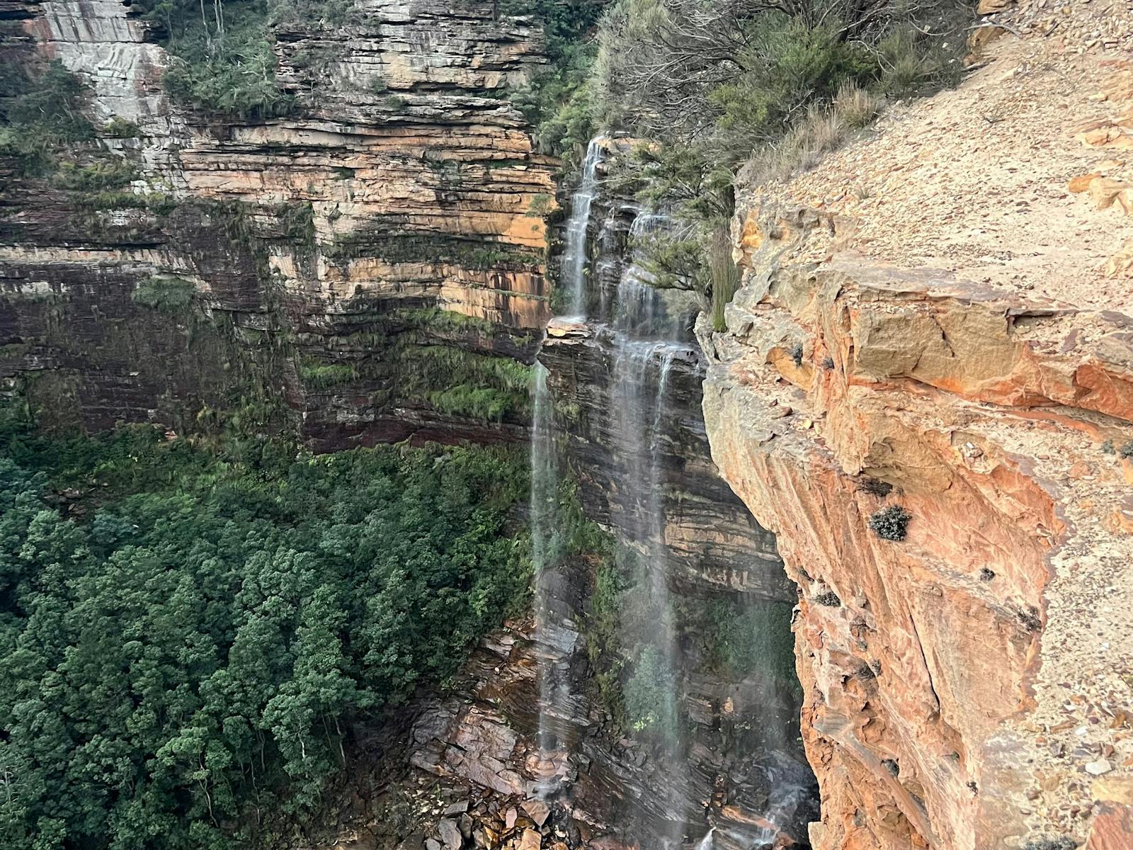 Breathtaking views await at Wentworth Falls, where the powerful waterfall drops into a lush valley b
