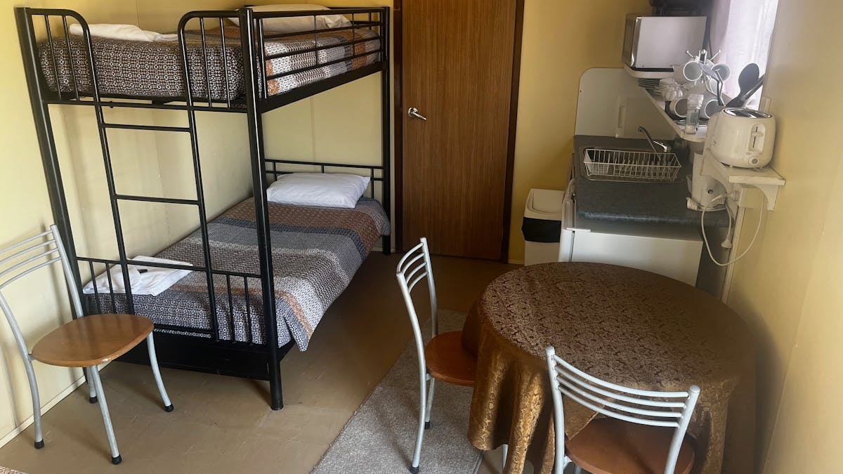 Cabin 3 double bed, bunks, kitchenette and ensuite
