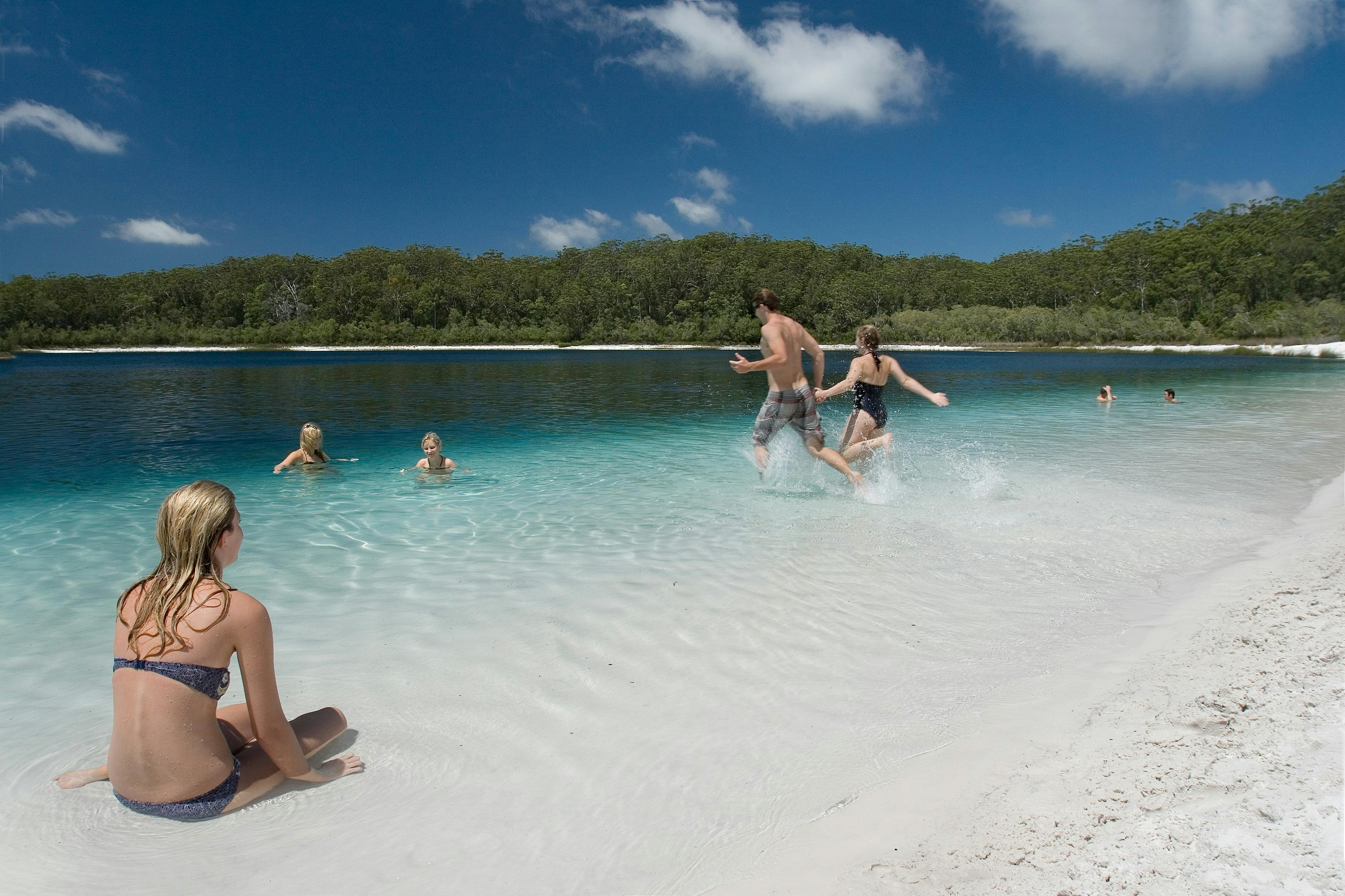 swimming at Lake McKenzie