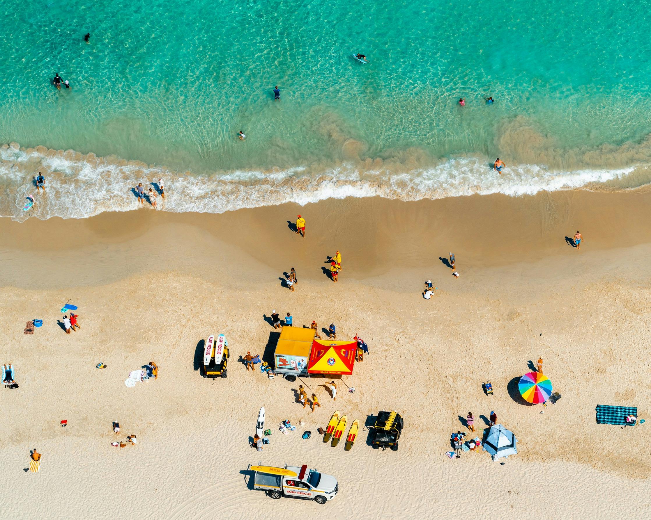 Aerial view of Leighton Beach in Fremantle
